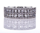 18k White Gold Natural Round Brilliant Diamond Band Ring 1.00 CTW F Color VVS2