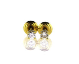 Yellow Gold Screw Back Natural Round Cut Diamond Studs Earrings 1/5 CT F VS2