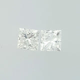 Natural Princess Cut Diamonds Matched Pair 0.48 CTW for Diamond Studs Earring