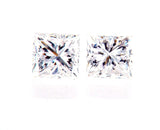 Princess Cut Natural Loose Diamonds GIA Certified MATCHED PAIR FOR EARRING 3/4CT
