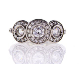 Beautiful 3 Stone Diamond Ring Natural 14k Gold Round Cut 1 3/4 CTW G Color SI1