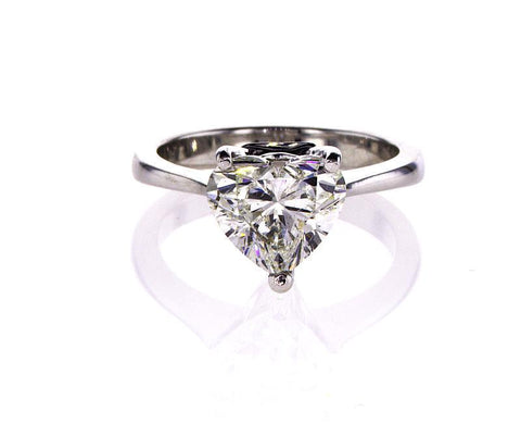 GIA Certified Heart Cut Natural Diamond Solitaire Engagement Ring 2.50 Ct I SI2