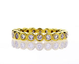 Diamond Ring 14K White Gold 3/4 CTW Infinity Bezel Set Round Cut Band G-H SI1