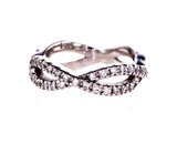 Women's 18k White Gold Natural Round Cut Diamonds Wedding Band 0.40 Ct G SI1