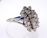 Beautiful Estate Ring Certified 14k White Gold Round Brilliant Diamonds 2 CTW