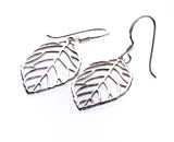 Sterling Silver High Polished 1.5" Drop Leaf Earrings Made in Italy