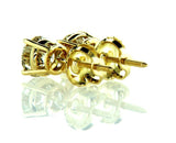 Yellow Gold Screw Back Natural Round Cut Diamond Studs Earrings 1.04 CTW
