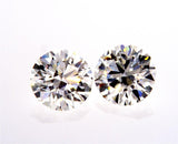 Yellow Gold Screw Back Natural Round Cut GIA Diamond Studs Earrings 2 CTW VVS1