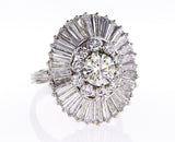 GIA Certified 14k White Gold Natural Round Diamond Engagement Ring 5.06 CTW