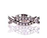 Women's 18k White Gold Natural Round Cut Diamonds Wedding Band 0.40 Ct G SI1