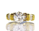 Engagement Ring GIA Certified Round Cut Diamond 100% Natural 1.75 CT K Color SI2