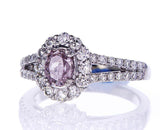GIA Certified Oval Cut Fancy Purplish Pink Diamond Engagement Ring 1.39 CTW 14k