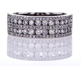 18k White Gold Natural Round Brilliant Diamond Band Ring 1.00 CTW F Color VVS2