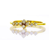 Natural Round Cut Diamond Engagement Ring 0.22 Carats F Color SI1 Clarity