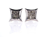 Studs Earrings 14k Gold Screw Back Natural Princess Cut Diamond 1.30 CTW