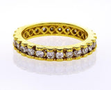 Diamond Band Ring 14k Yellow Gold Natural Round Brilliant 1.10 CTW G Color SI1