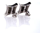 Studs Earrings 14k Gold Screw Back Natural Princess Cut Diamond 1.30 CTW