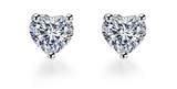 3/4 ct Heart Cut Diamond Stud Earrings 14K White Gold with Screw Backs/Post Back