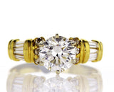 Engagement Ring GIA Certified Round Cut Diamond 100% Natural 1.75 CT K Color SI2