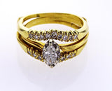 Diamond Engagement Ring Women's 14k Gold Natural Marquise Cut G-H SI2 0.90 CTW