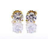 Yellow Gold Push Back Natural Round Cut GIA Diamond Studs Earrings 1.41 CT VVS2