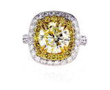 Beautiful Diamond Ring GAL Certified 5.96 CT Natural Fancy Yellow SI2 Clarity