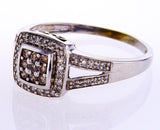 Natural Round Cut Diamond Engagement Ring 0.70 Carats Brown and White Diamonds