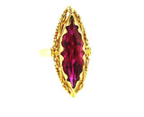 1920s Russian Filigree 7.02 TCW Ruby 18k Yellow Gold Ring
