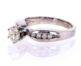 Natural Genuine Round Cut 14k White Gold Diamond Engagement Ring 0.86 CTW G I1