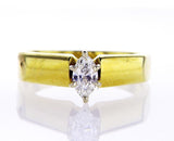 14k Yellow Gold Ring Marquise Cut Diamond Solitaire Engagement Ring F VS2