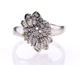 Beautiful Estate Ring Certified 14k White Gold Round Brilliant Diamonds 3.50 CTW