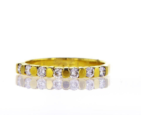 Diamond Wedding Band Women's 14k Yellow Gold Natural Round Cut 0.32 CTW G SI1
