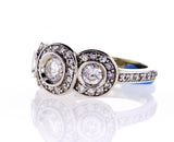 Beautiful 3 Stone Diamond Ring Natural 14k Gold Round Cut 1 3/4 CTW G Color SI1