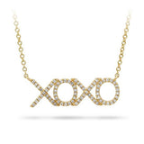 XOXO Diamond Necklace 14K Yellow Gold