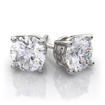Diamond Stud Earrings in 14k White Gold (3/4 ct. tw.