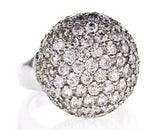 Cocktail Natural Diamonds Ring 14k White Gold Round 3.50 CT F-G Color VS2