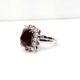 Diamond Engagement Ring Natural Radiant Natural Fancy Black Color 6.00 CTW
