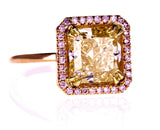 4.5CT Natural Diamond Engagement Ring GIA Certified Fancy PINK Yellow Rose Gold