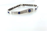 Bracelet Antique Vintage 18K White Gold 1.30CTNatural  Blue Sapphires Art Deco