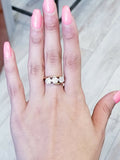 Diamond 14K Natural Round Cut Flower Ring Yellow Gold 1 CTW G color SI1 Clarity