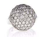 Cocktail Natural Diamonds Ring 14k White Gold Round 3.50 CT F-G Color VS2