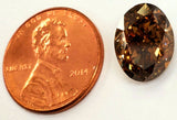 Huge 6CT Natural Diamond Fancy Orange Brown Chocolate Color GIA Certified Oval