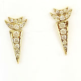 Modern Real Diamond Earrings 22k Yellow Gold 0.60 CT Natural Certified $1500