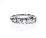 1 Carat Diamond Ring Band 18k White Gold Natural Round Brilliant Cut Size 6