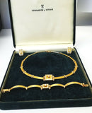 Maramenos & Pateras Necklace Earrings Ring Set Natural Diamond 18k Yellow Gold