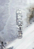 Eternity Band 18K White Gold Natural Round Diamond Ring 4 CTW F VS2 Certified