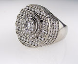 Men's Ice Natural Diamond Ring 6.75 CT F Color SI2 Clarity 14k White Gold