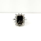 Diamond Engagement Ring Natural Radiant Natural Fancy Black Color 6.00 CTW