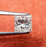 Solitaire Diamond Engagement Ring Princess Cut 14k White Gold 0.70 CT Certified