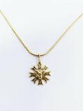 Genuine Chain 18k Yellow Gold Solitaire Dove Pendant 18"